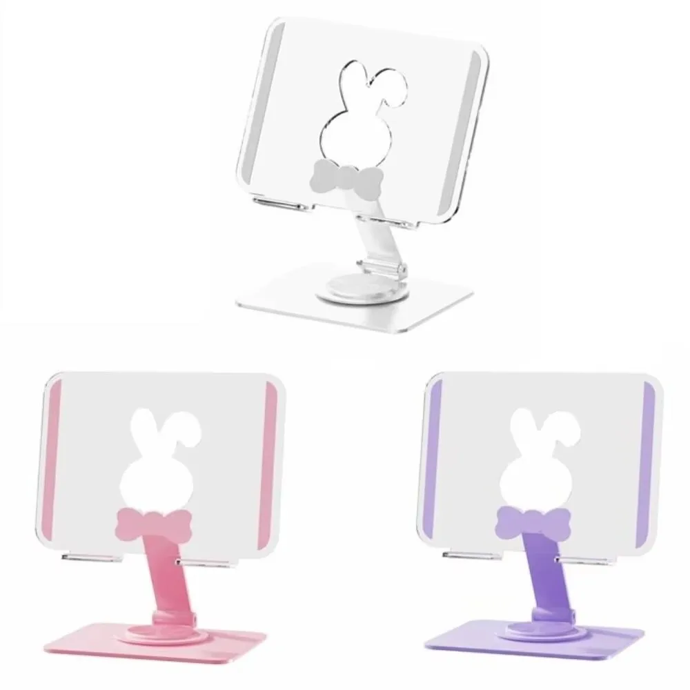 Aryclic Desktop Tablet Stand Hollow Rabbit Foldable Tablet Holder Transparent Multi Angle Tablet Phone Bracket for Home&Office