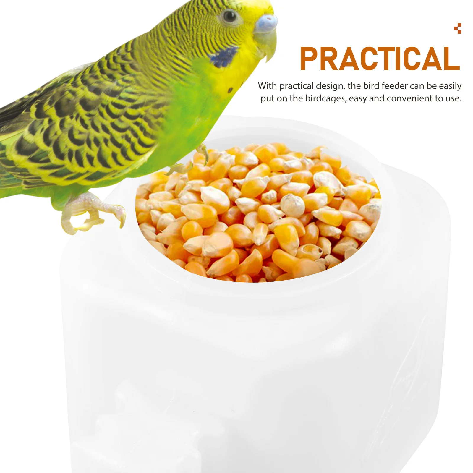 

4pcs Plastic Bird Water Box Parrot Hanging Food Container Canary Cage Sand Cup Feeding Tray Easy Clean Space Saving Safe