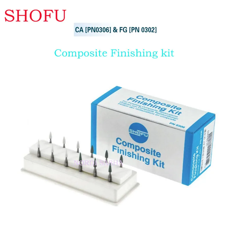 SHOFU CA PN0306 Dental Compostie Finishing Kit For Zirconia Blocks /Teeth Whitening Porcelain Veneers Polishing& Grinding 12Pcs