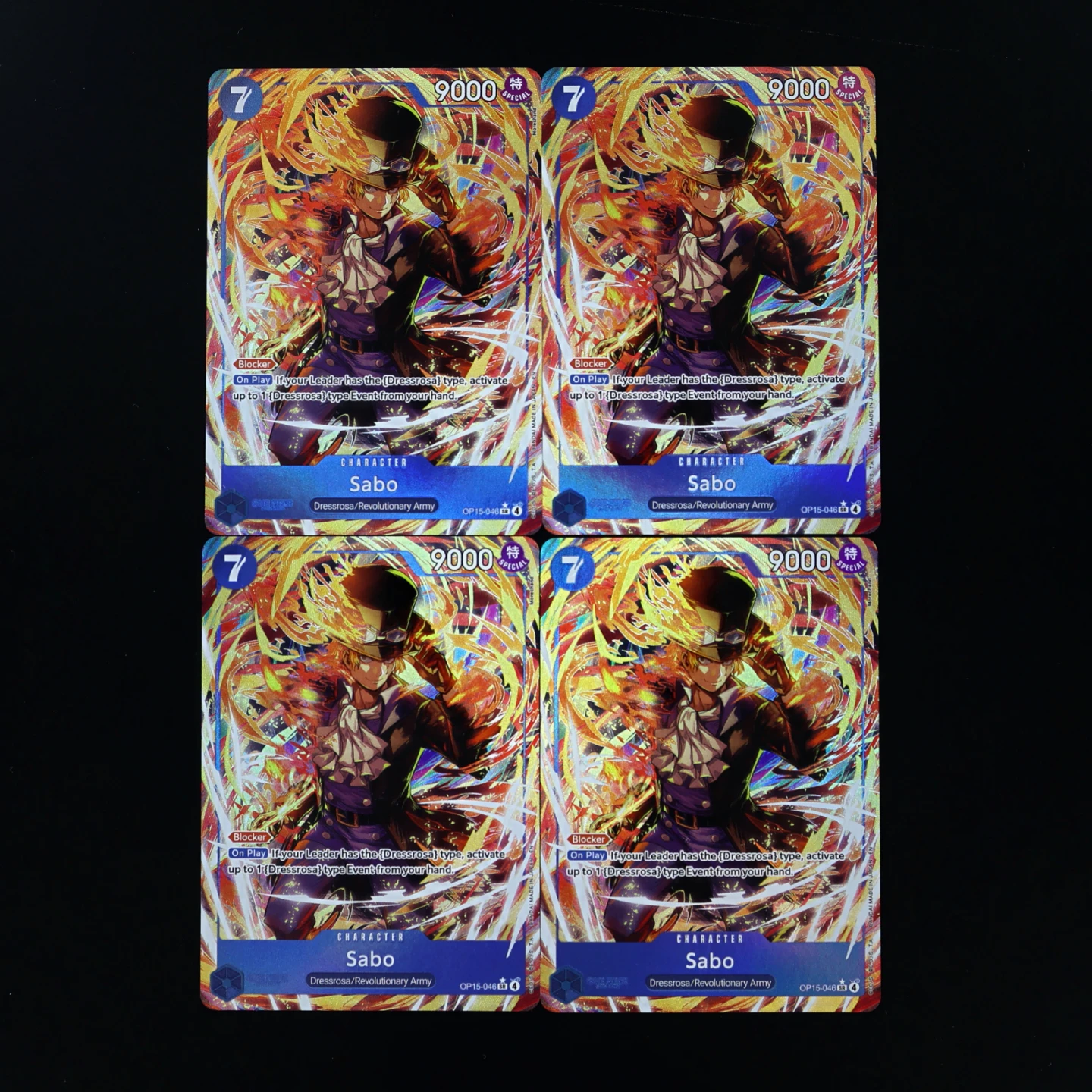 

Коллекционная карта One Piece TCG OPCG на английском языке, OP15-046 Сабо, 7-й уровень, Сабо Синий SR, текстурированная фольга, тисненая, аниме-карта