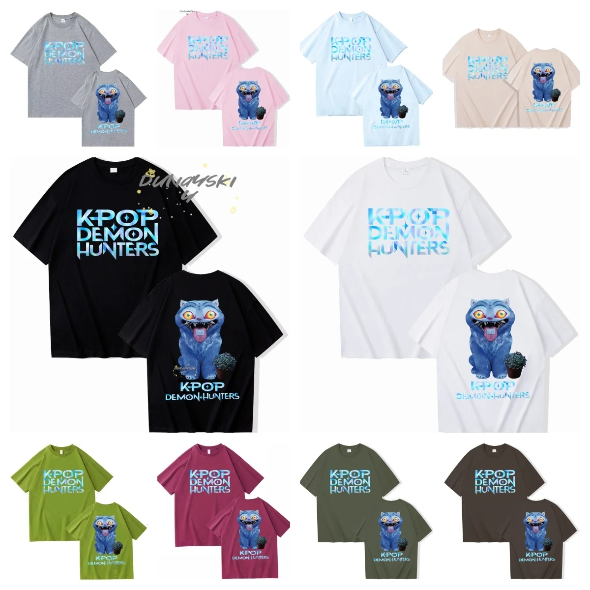 

KPop Охотники на демонов Косплей Дерпи Тигр Фильм Футболки Мужчины Женщины Повседневные рубашки с круглым вырезом и короткими рукавами Унисекс Y2k Уличная одежда