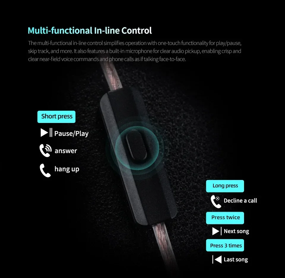 KZ Castor PRO In-Ear-Kopfhörer, HiFi-Bass, dynamische Ohrhörer, High-End-Kopfhörer mit einstellbarer Lautstärke, Harman Target mit verbessertem Bass, Headsets – Detail 15
