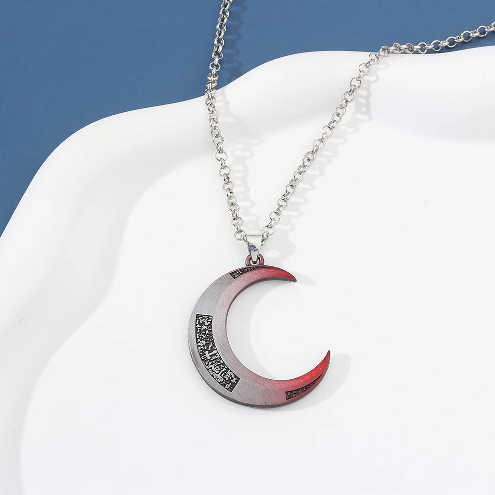 1pcs Marvel Superhero Moon Knight Moon Pendant Necklace Cute Moon Neck Chain for Girl Party Jewelry Accessories