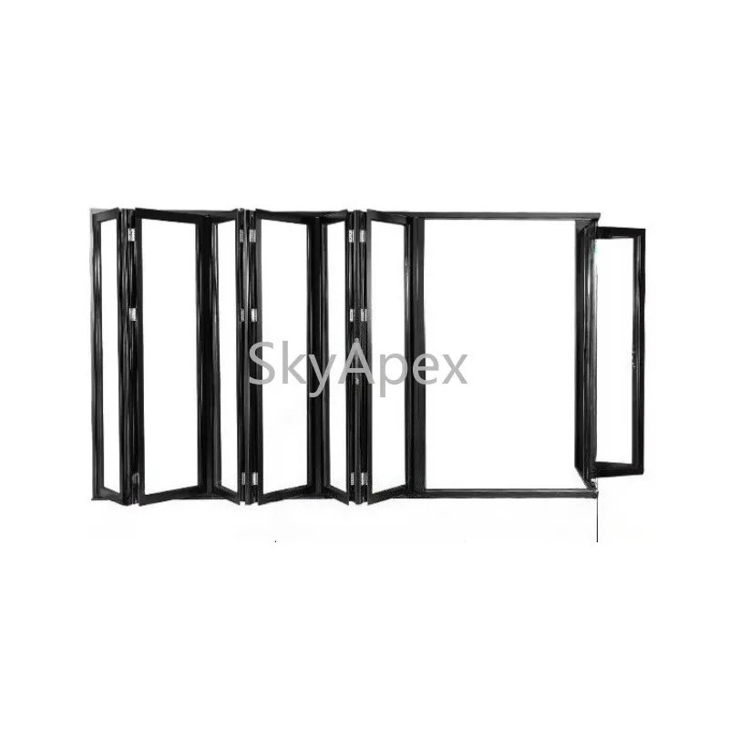 Modern Aluminium Bifold Door System Retractable Space Saving Smooth Operation Stylish For Small Rooms Exterior Bathroom Home New