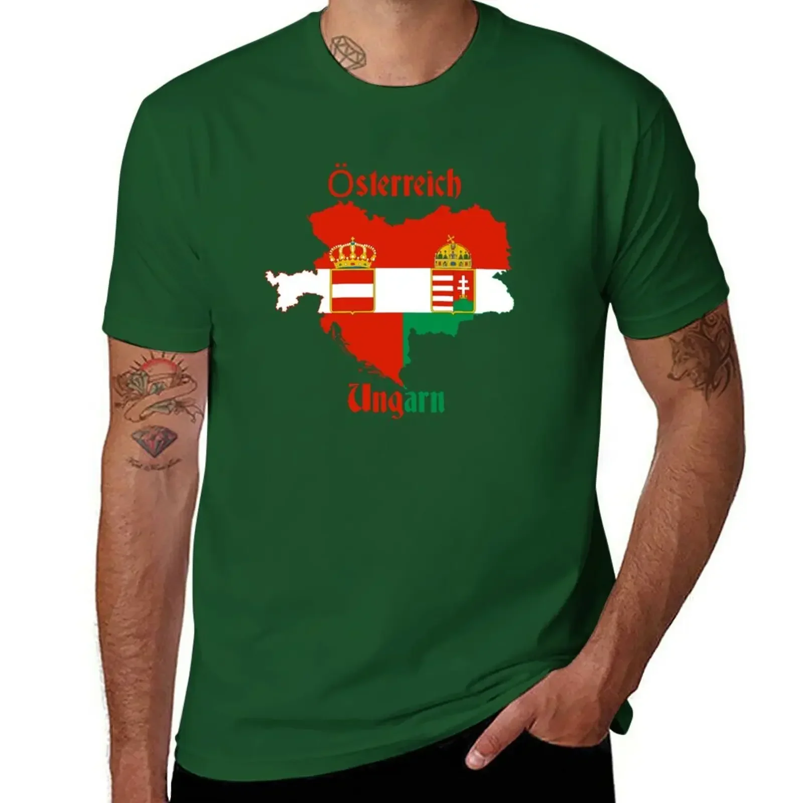 blanks customs hippie clothes mens clothes Austria Hungary T-Shirt graphic t shirts men clothing oversized t shirt