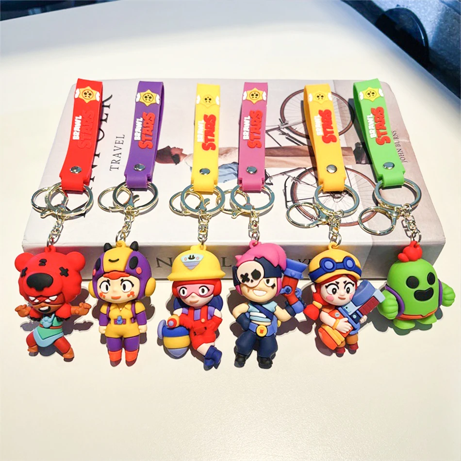 Creative Wilderness Chaos Anime General Cartoon Keychain Cute Brawl Keychain Backpack Pendant Doll Stars Car Pendant Toy Gift