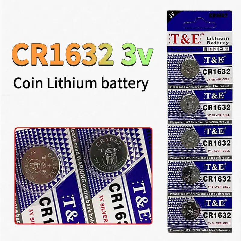 5pcs-50pcs CR1632 3V Button Cell DL1632 ECR1632 KCR1632 Silver Lithium Batteries for Remote Control Bluetooth Key Watch Battery