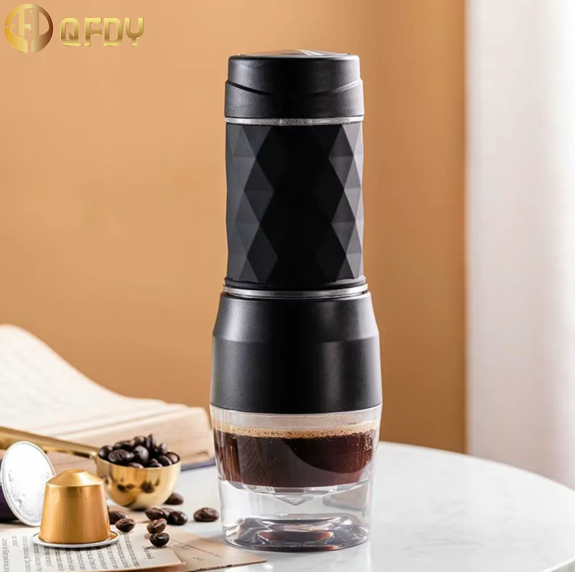 3 In1 Portable Home Travel Coffee Machine Hot/Cold Water Manual Espresso Maker For Capsule & Ground Hand Press Brewer