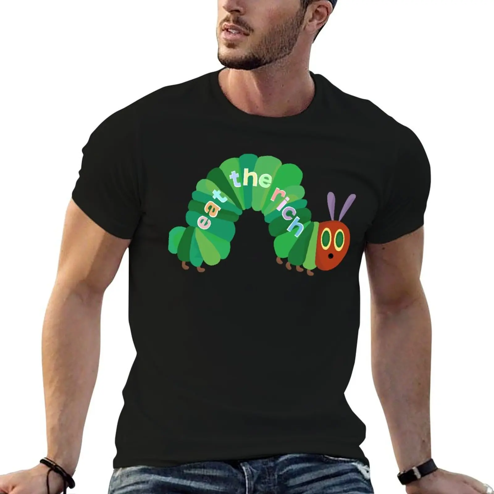 

shirt Caterpillar man Classic casual cotton Rich The Eat shirt T-Shirt man Hungry t t
