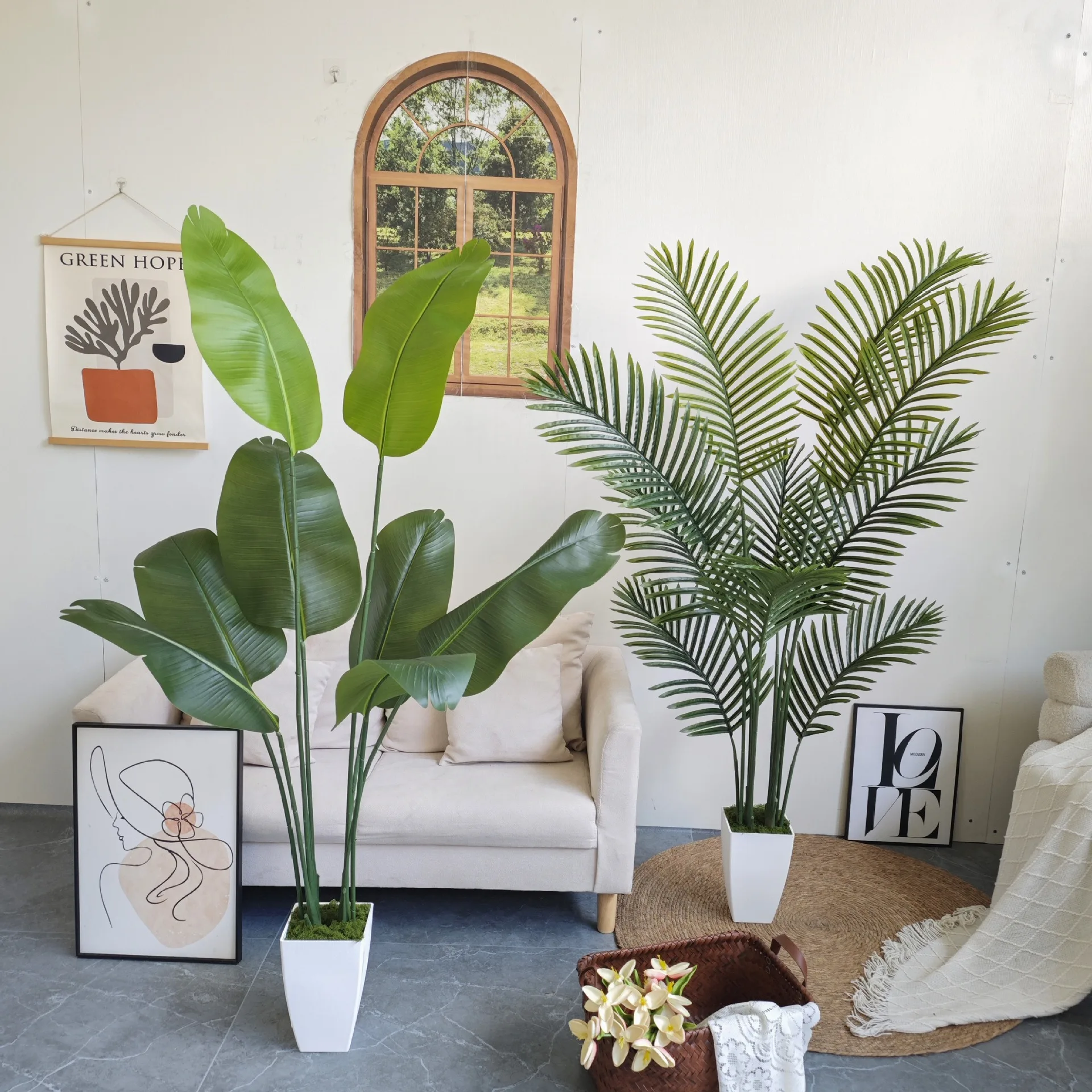 

Artificial Palm Trees and Banana Trees 140cm To 165cm Large Nordic-style Artificial Plant Potted Plants Home Hotel Decoration