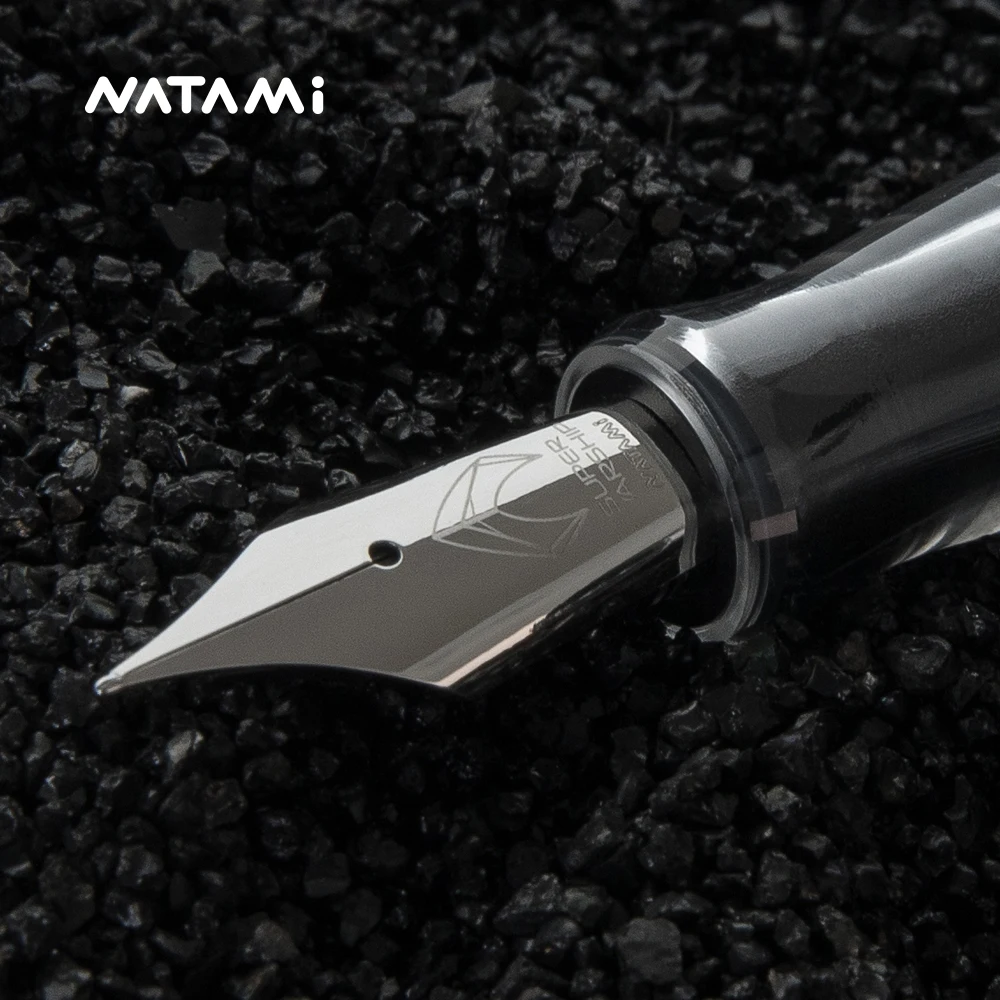 Natami Vacuum Filling Fountain Pen Fine /No.6 Nib Titanium & Acrylic  Writing Office Business ， Writing Office Business Gift Pen