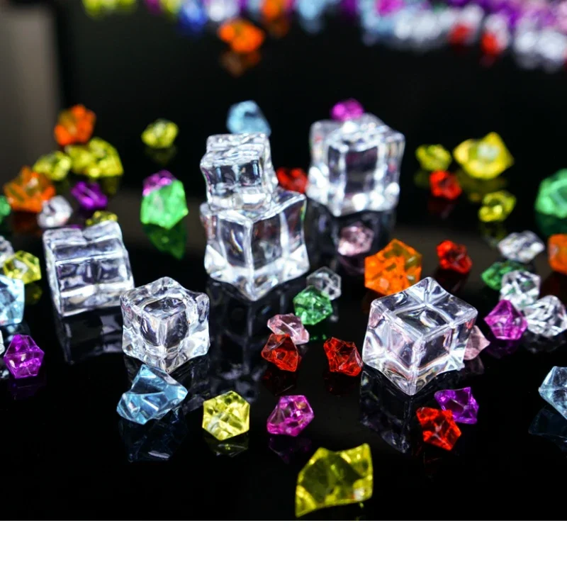 Simulation Acrylic Material Ice Cube Fake Model Imitation Square Crushed Ice Cube Prop Photography Crystal Stone Color Decor