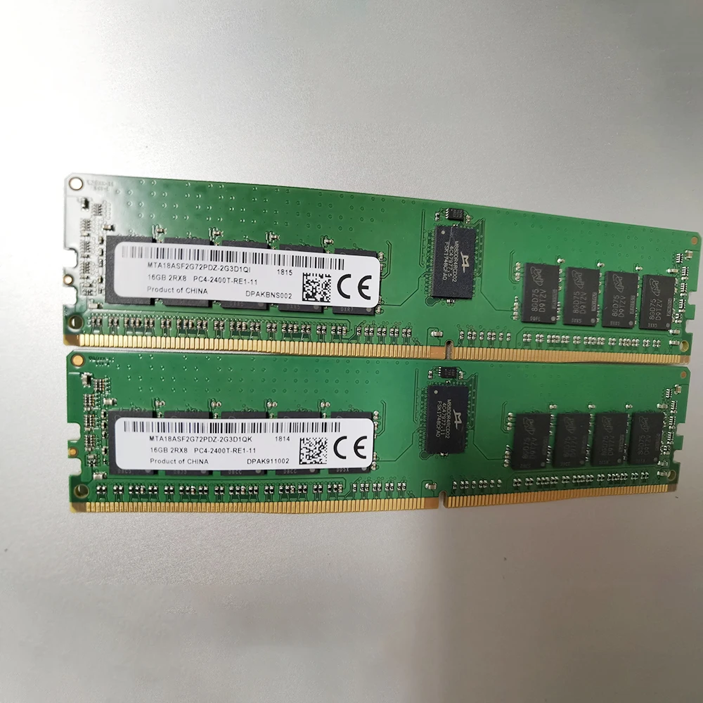 Piezas de memoria para servidor MT RAM, 16GB, 2R x 8 PC4-2400T, 2400, DDR4, ECC, 1 MTA18ASF2G72PDZ-2G3D1