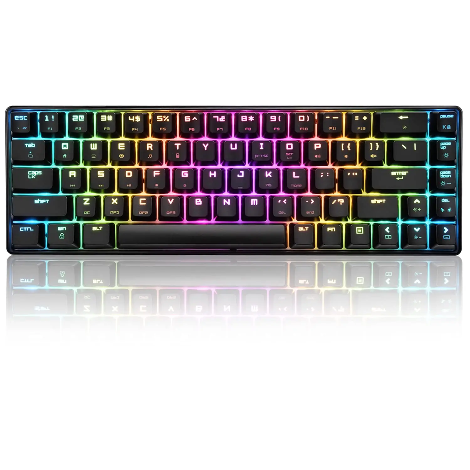 

T8 RGB Gaming Keyboard 60% | Clicky Optical Blue Switches | Mini 60 Percent Wired Mechanical Keyboard | 18 Chroma LED Backlit