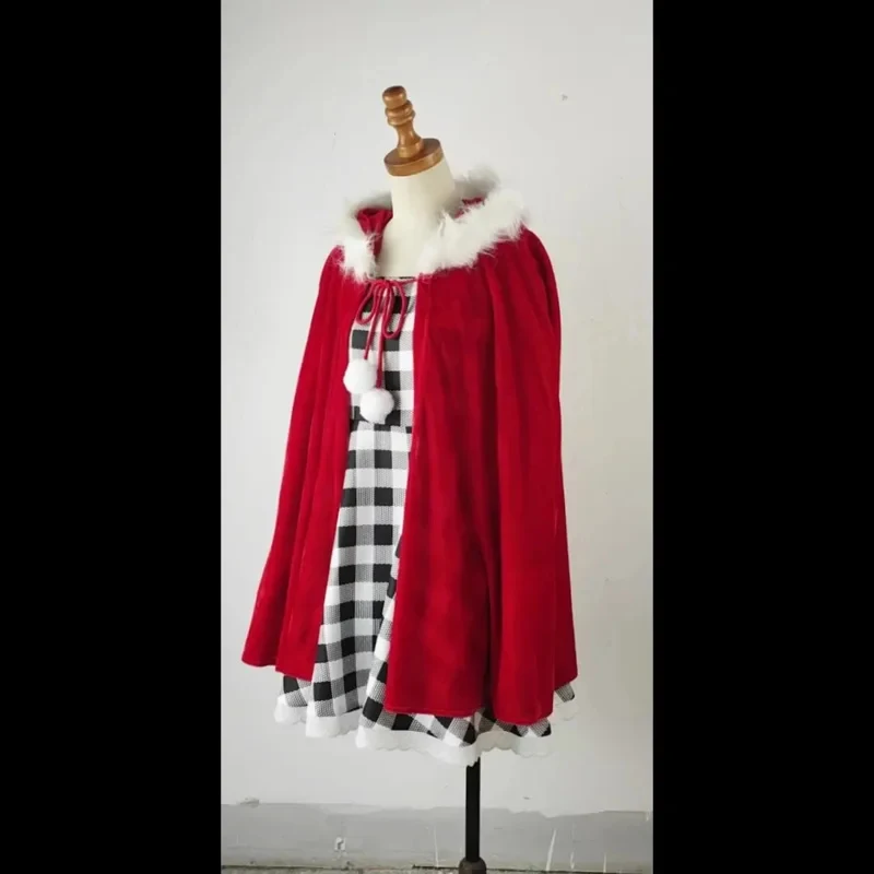 2026 Cindy Lou Who coaplay costume Red Hood jumpsuit dress green braid wig monster cosplay costume Christmas outfit women 66V82
