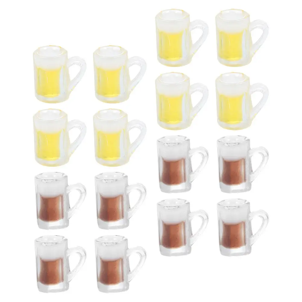 40Pcs Resin Mini Cup Charms Hawaiian Beer Theme Realistic Lightweight Hanging Ornaments for Keychains Bags DIY Jewelry Craft