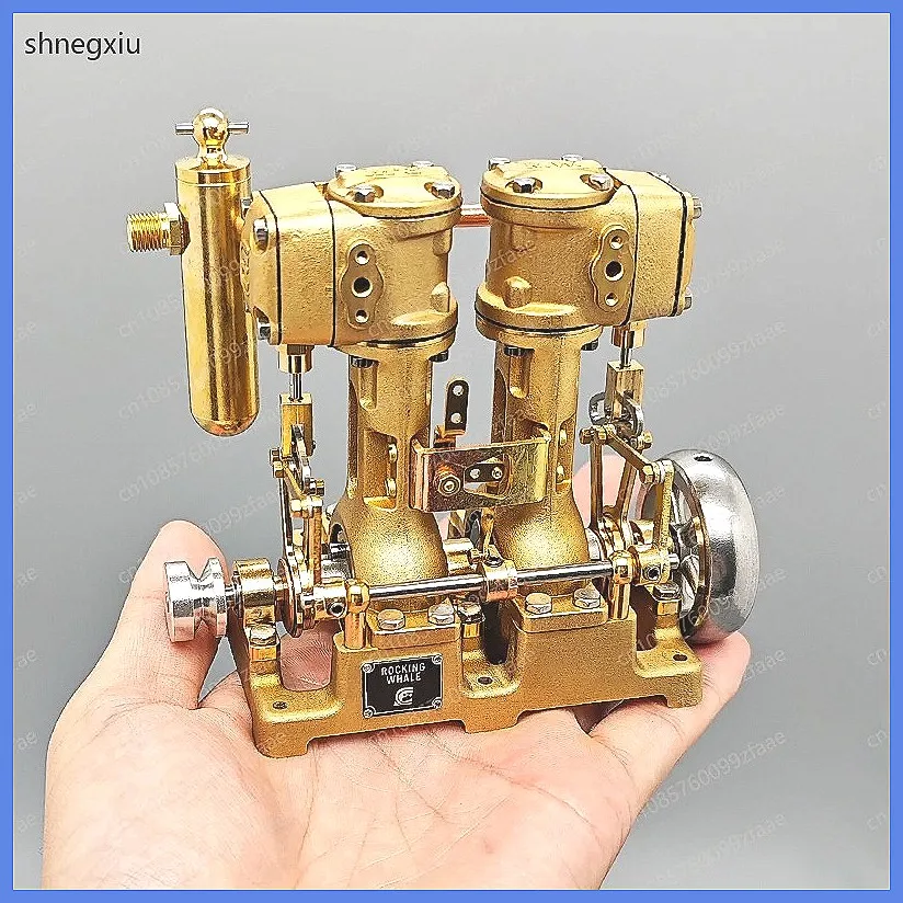 Mini Twin Cylinder for Steam Engine Model Kit, Stirling Air Pump for Educational DIY Ship Projects