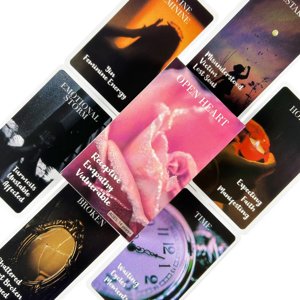 Hearts Hidden Secrets Tarot Cards Deck 10.3*6cm Situations Cards Glossy Twin Oracle Flame Deck Feelings Messages Deck 78 Cards