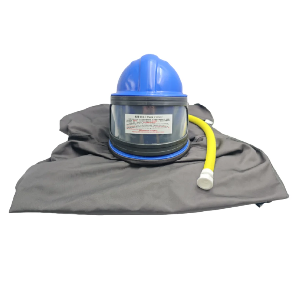 ABS Protective Sand Blasting Helmet Dust Mask Blasting Hood With Temperature Adjusting Device