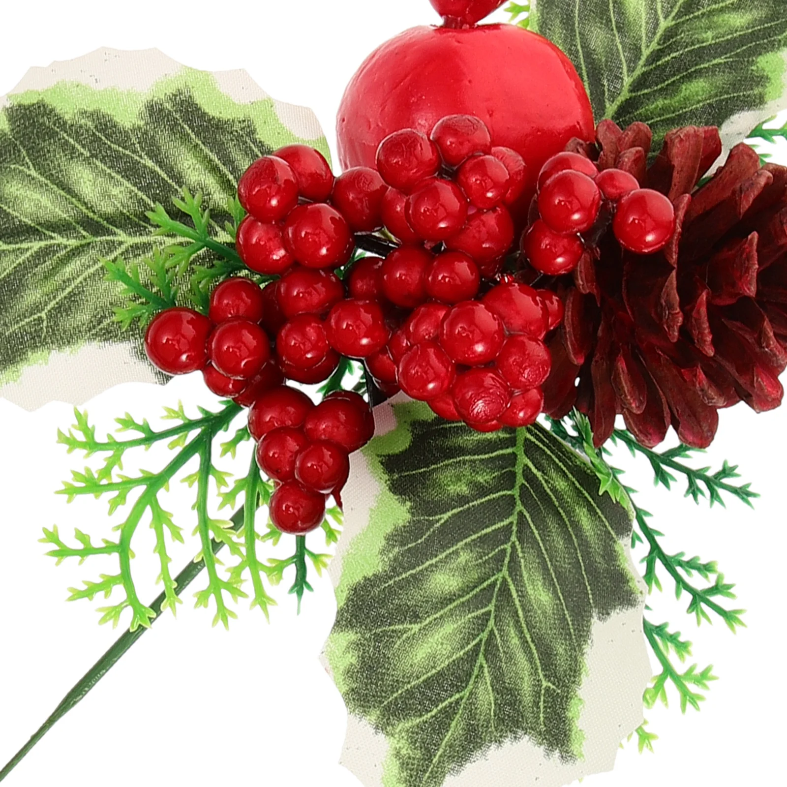 

5Pcs Christmas Pine Cone Artificial Stems Green Leaf Plant Picks DIY Wreath Decoration Holiday Party Rustic Home Decor Small