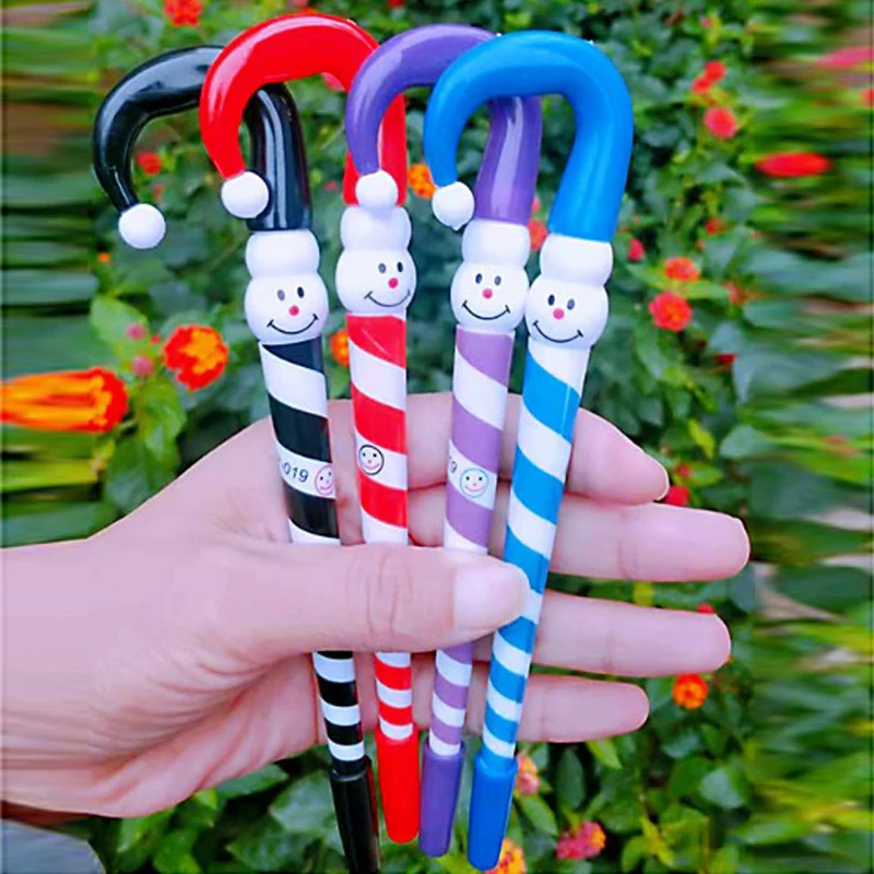 13pcs Office Supplies Creative Christmas Snowman Umbrella Shape Ballpoint Pen Student Writing Novelty Pen School Stationery