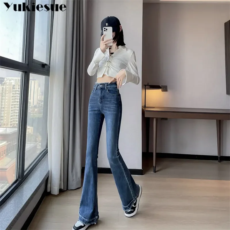 Damesjeans Casual kleding Street chic Flare wijde pijpen broek Y2K 2023 Nieuwe lente zomer Button Fly Vintage broek Veelzijdig