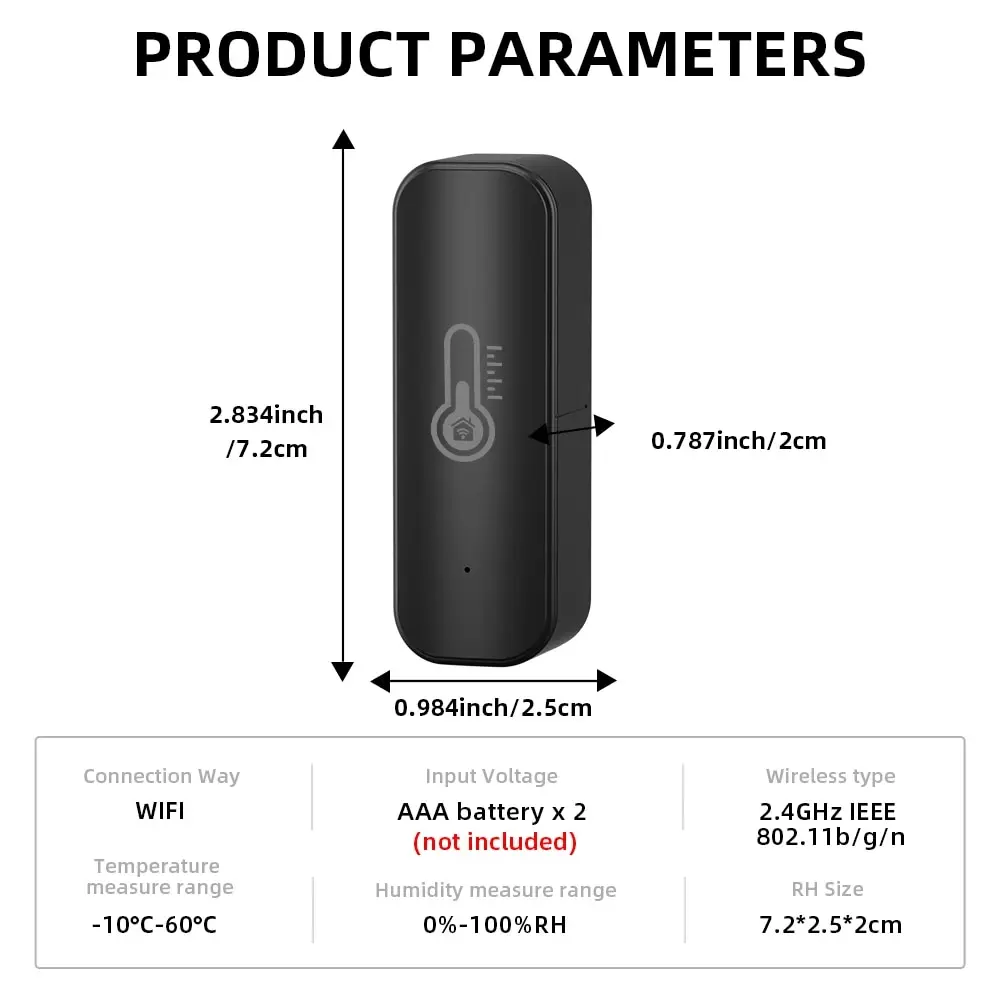 Tuya Zigbee/ WiFi Smart Temperature Humidity Sensor Indoor Hygrometer APP Remote Control Works With Alexa Google Home Smart Home