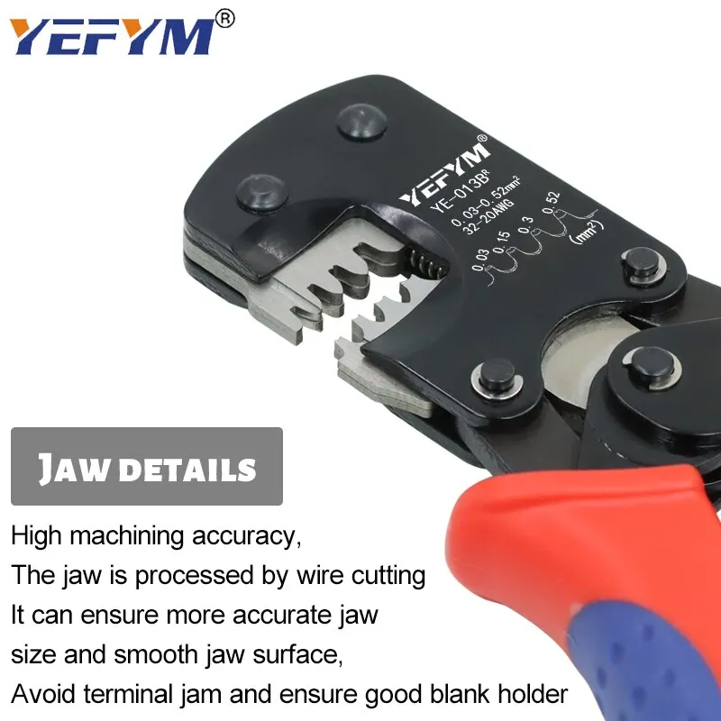 Micro Connector Crimping Tool YE-013BR For XH2.54/PH2.0/ZH1.5 D-Sub,Open Barrel Suits Molex,JST Pliers 0.03-0.5mm²/32-20AWG