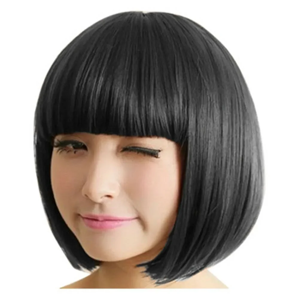 

Fashion Womens Lady Short Straight Hair Full Wigs Cosplay Party Bob Hair Wig