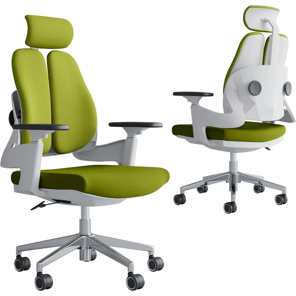 

Эргономичное офисное кресло, удобное офисное кресло с регулируемой двойной опорой для спинки, регулируемым подголовником и подлокотниками, 500 фунтов, Comp