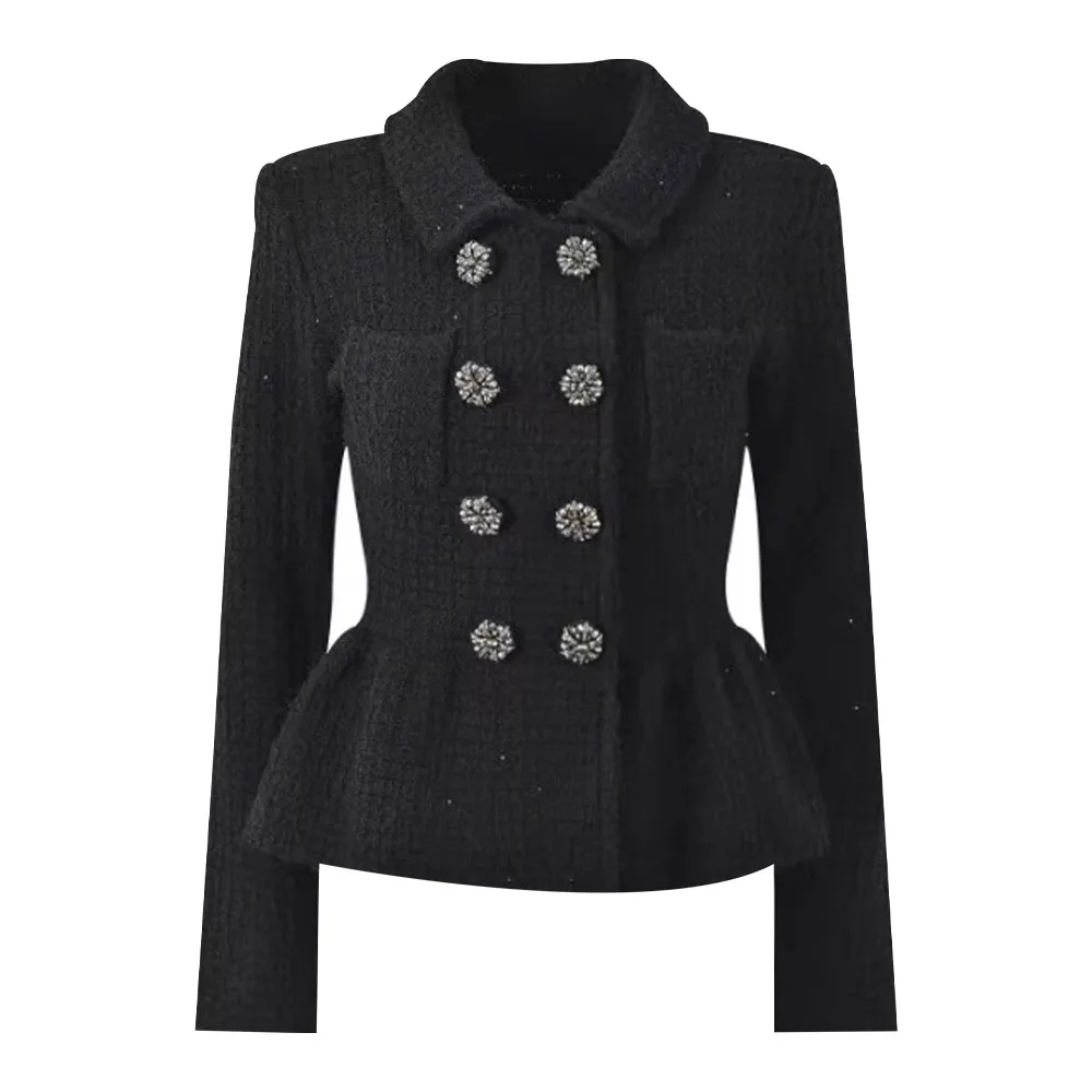 Cárdigan de punto largo ajustado para mujer, abrigo con botones de doble fila, Bla Ele Sle SP Home, otoño 2024, prendas de vestir exteriores Faion