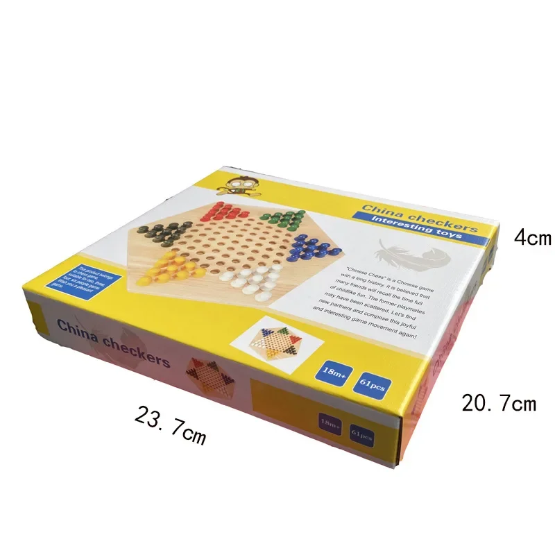 Spel Houten Zeshoekige Dammen Ouder-kind Puzzel Springkralen Educatief speelgoed voor kinderen Bord