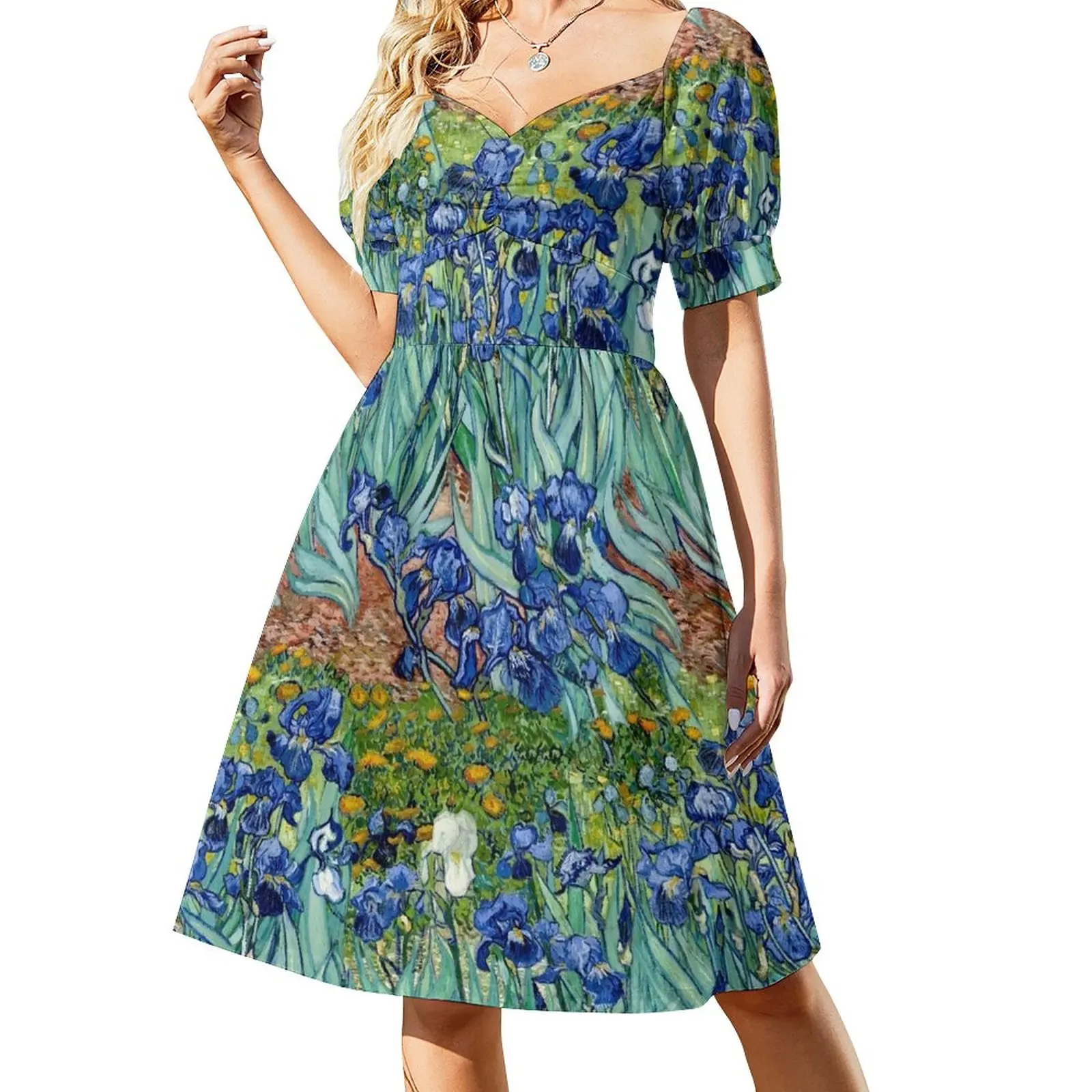 

Van Gogh: Irises Sleeveless Dress Women's summer dresses women dresses summer clothes for women