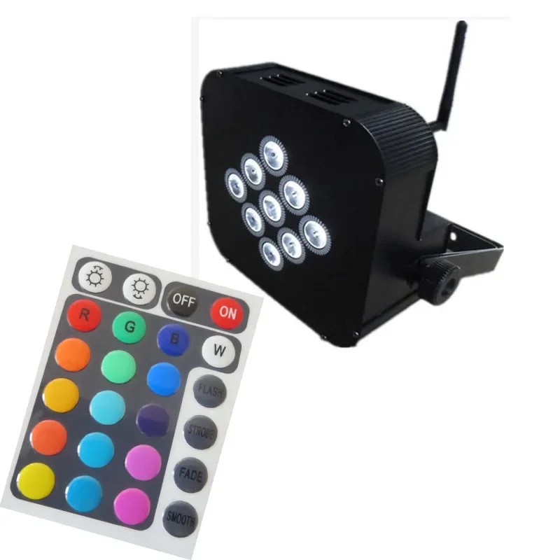 

9*18W RGBWAUV 6 in 1 Wireless DMX512 IR Battery Power Led Par DJ Stage Effect Party Home Light