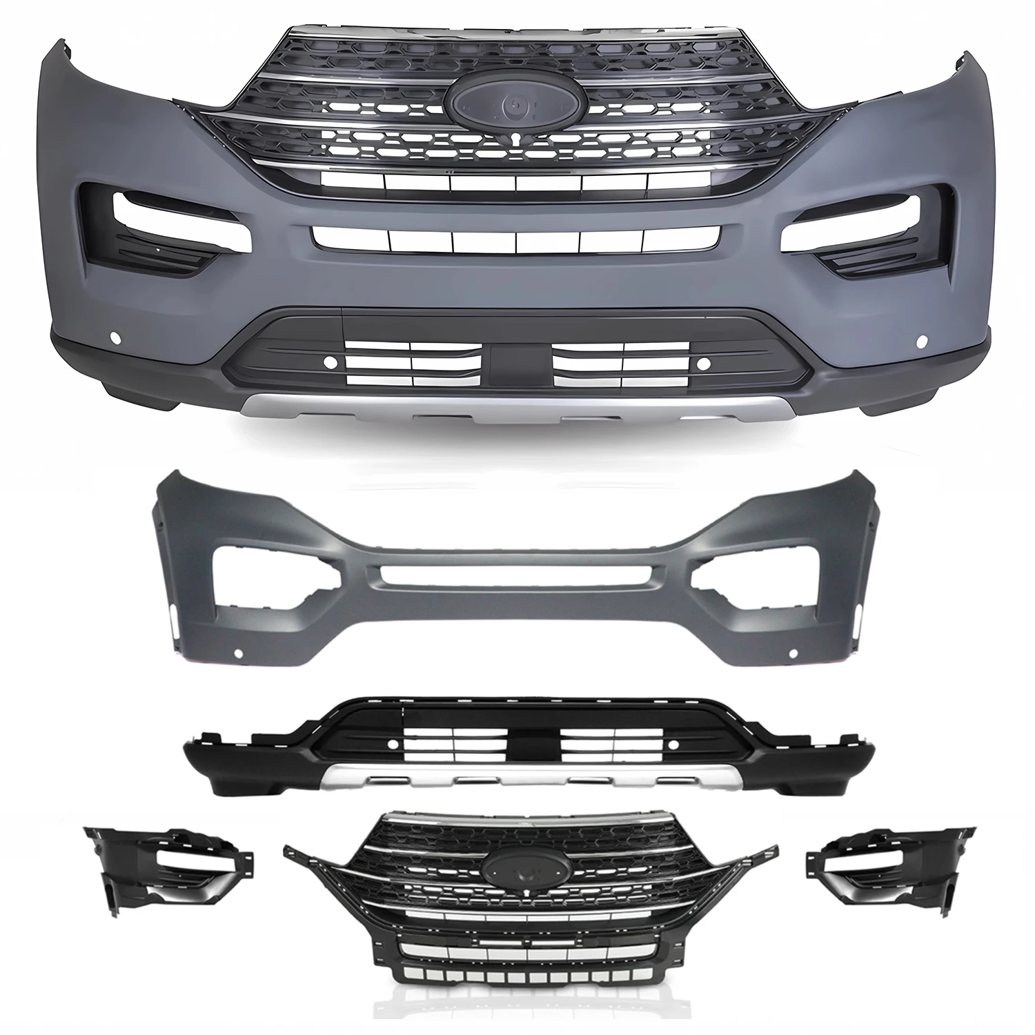 

Factory Wholesale Front Bumper Assembly LB5Z-17D957-AAPTM for Ford Explorer 2020 Bumper with Grille Fog Lamp Cover