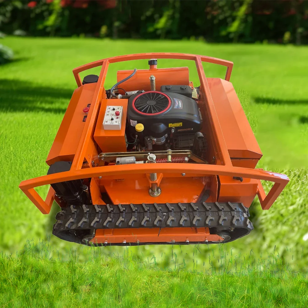 Remote Control Lawn Mower Wireless Small Tracked Gasoline Electric Dual Purpose Lawn Mower Orchard And Forest Grass Crusher