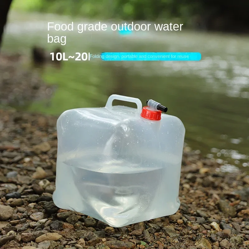 10L Large-capacity Outdoor Food-grade Bucket Water Bag Portable Picnic Camping Bath Water Bath Multifunctional