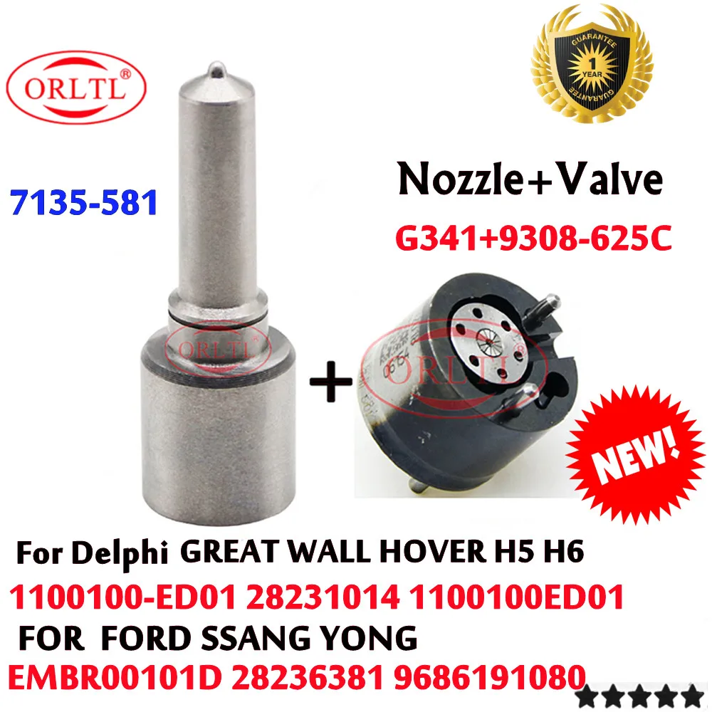 

Repair Kit Kit Nozzle 7135-581 Nozzle G341 Valve 9308-625C for Delphi 28231014 EMBR00101D 9686191080 BSJA26Z12 1100100-ED01