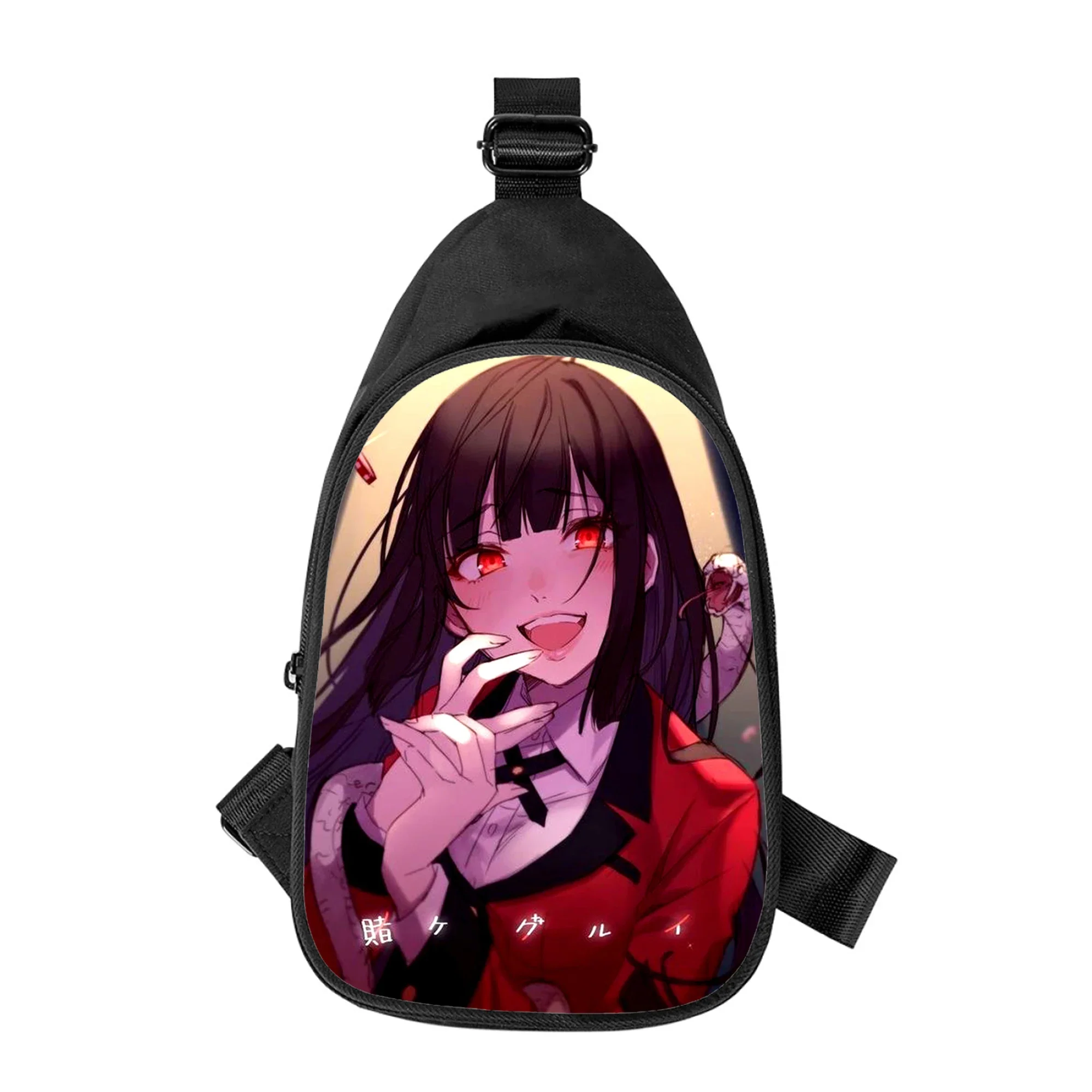 Kakegurui Jabami Yumeko bolso de pecho cruzado con estampado 3D para hombre y mujer, bolso de hombro cruzado diagonalmente, paquete de cintura escolar para marido, paquete de pecho para hombre, nuevo