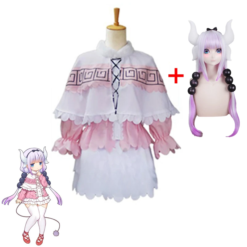 Miss Kobayashi's Dragon Maid Kanna Kamui Cosplay Costume for Women Halloween Kobayashi san Chi no Maid Uniforms Lolita Dress