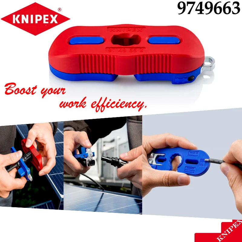 KNIPEX 9749663 MC4 Solar Connector Mounting Tool 2Pcs Magnetic Wrench Set for PV Cable Plug Locking & Unlocking