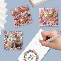 12/6/4pcs DIY Diamond Painting Greeting Cards Kits Christmas Drawings With Diamonds Crafts Materials Glitter Beads Mosaic Lace