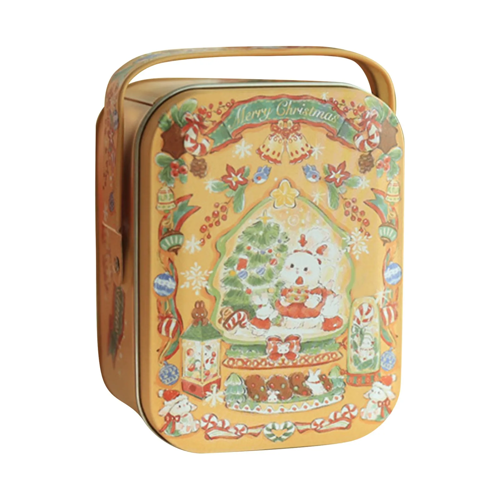 Little White Rabbit Toffee Tin Can Retro Small Suitcase Storage Can Tin Metal Candy Box Gift Box Biscuit Gift Box