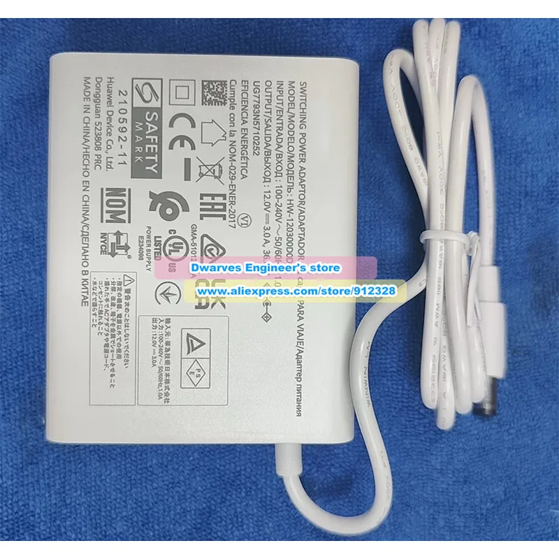 HW-120300D0D Power Adapter 12V 3A 36W for Router Optical Network Terminal (ONT) Surveillance Power Supply