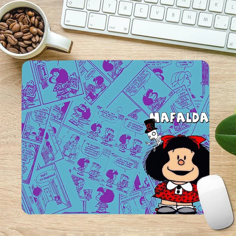 Mafalda Mouse Gamer Girl Rubber Mat Pc Accessories Game Mats Mause Pad Mousepad Company Gaming Laptop Desk Anime Computer Table