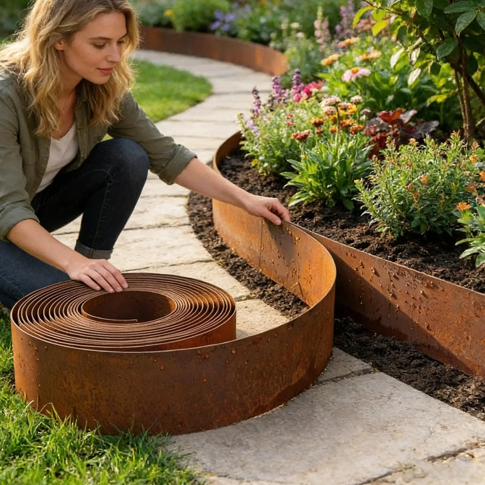 Garden Edging Waterproof Weatherproof Decorative Lawn Edging and Landscape Border for Indoor Greenhouse Yard Patio Lawn Pathway
