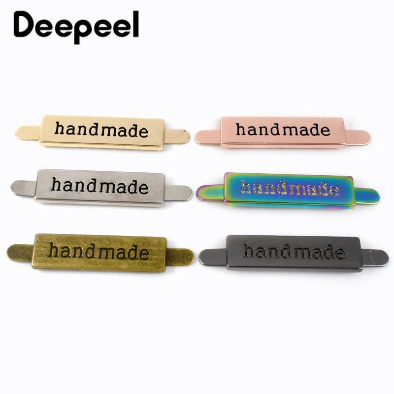 Deepeel 36*10mm Metal Bag Label Buckles Handbag Decor Tag Clasps Backpack Shoes DIY Leather Craft Hardware Accessory,10/20/50Pcs