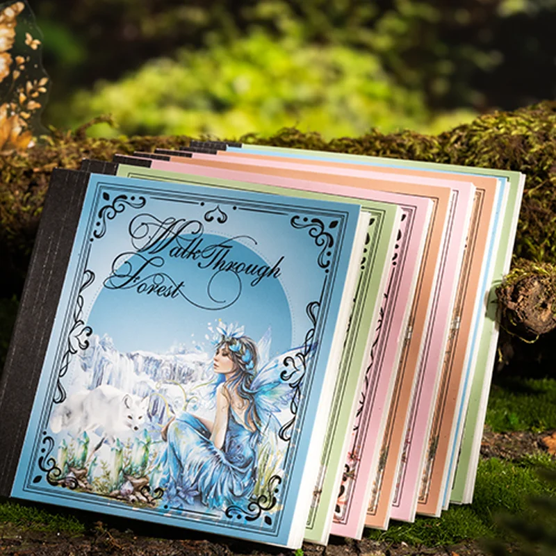 Mr.Paper 20PCS/Bag Forest Fairy Pattern Sticker Dual-Material Die-Cut Sticker for Handbook Scrapbook Diary Decoration Stationery