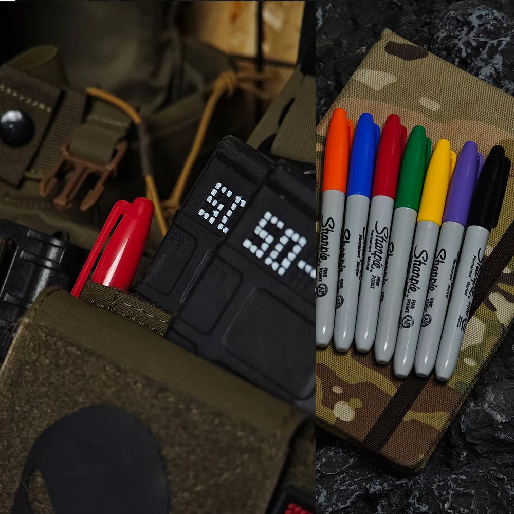 

Tactical Oil-based Marker Pen, Low-Temperature Resistant and Waterproof Survival and Rescue Pen Easy to Carry for Molle Equip