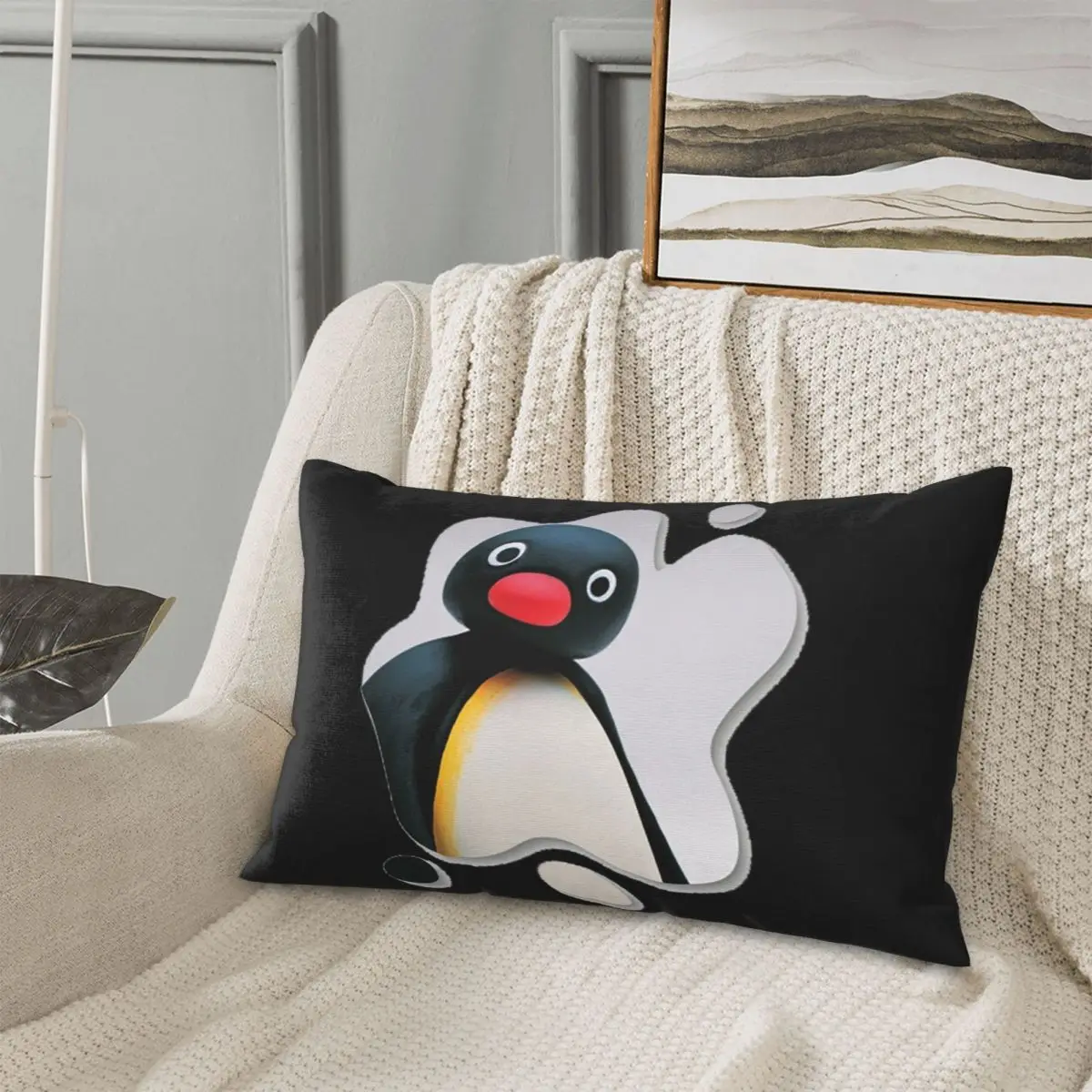 Pingu Pinga pingüino Tv funda de almohada rectangular funda de cojín decoración dormitorio cama hogar comodidad almohada